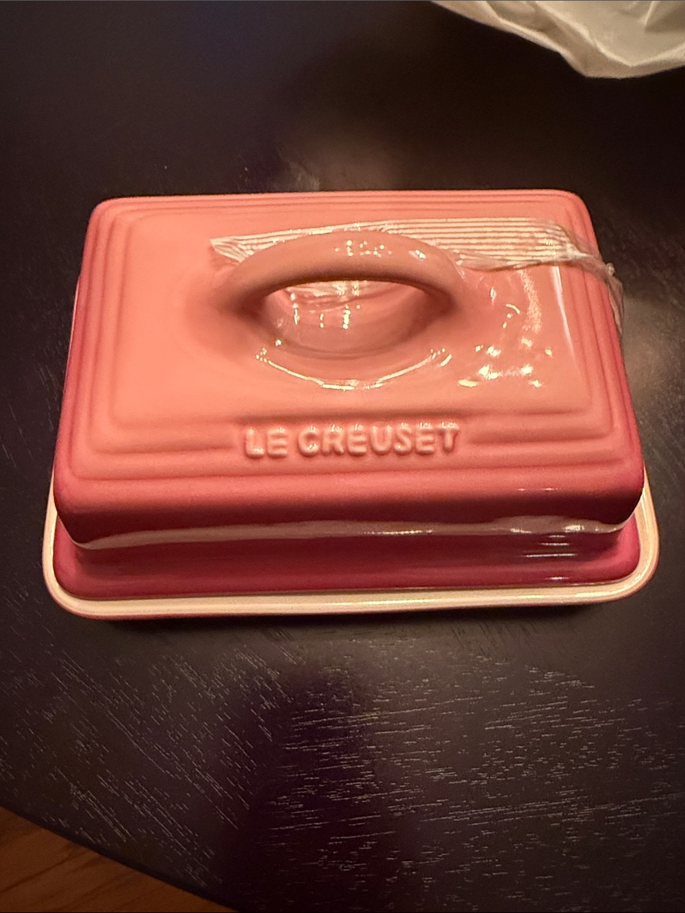 Le Creuset Pink Stoneware Covered Butter Dish